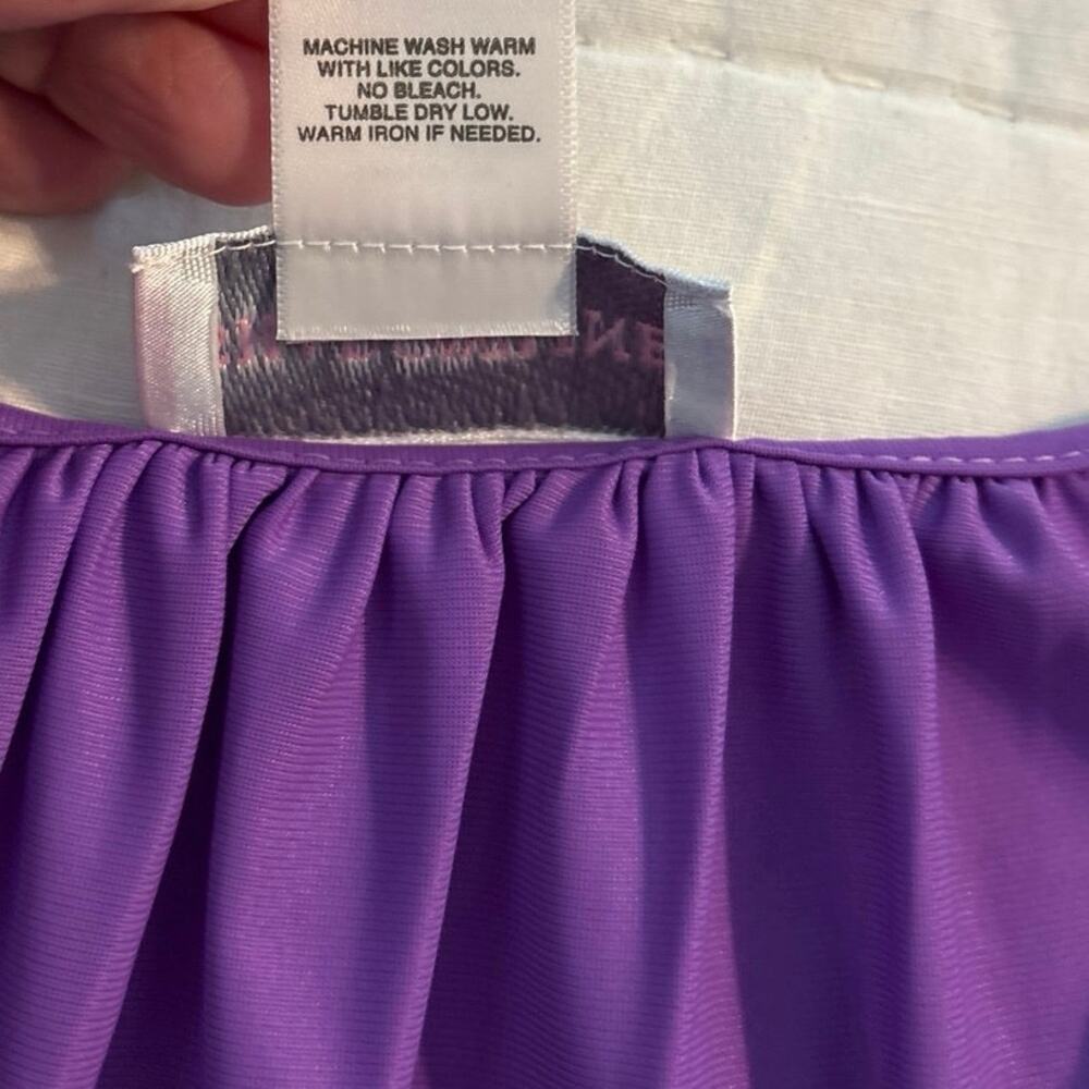 Shadowline Size L Nightgown Full Length Long Sleeves Purple Modest Embroidered - Picture 4 of 4
